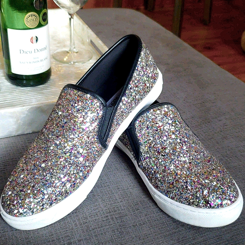 Steve Madden glitter slip on sneakers